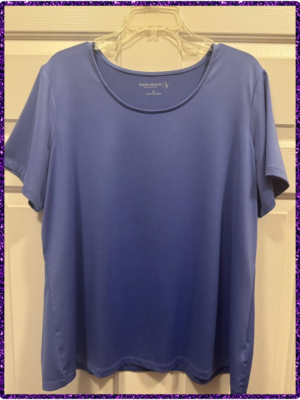 Susan Graver ▪️ Periwinkle Short Sleeve Crewneck Top